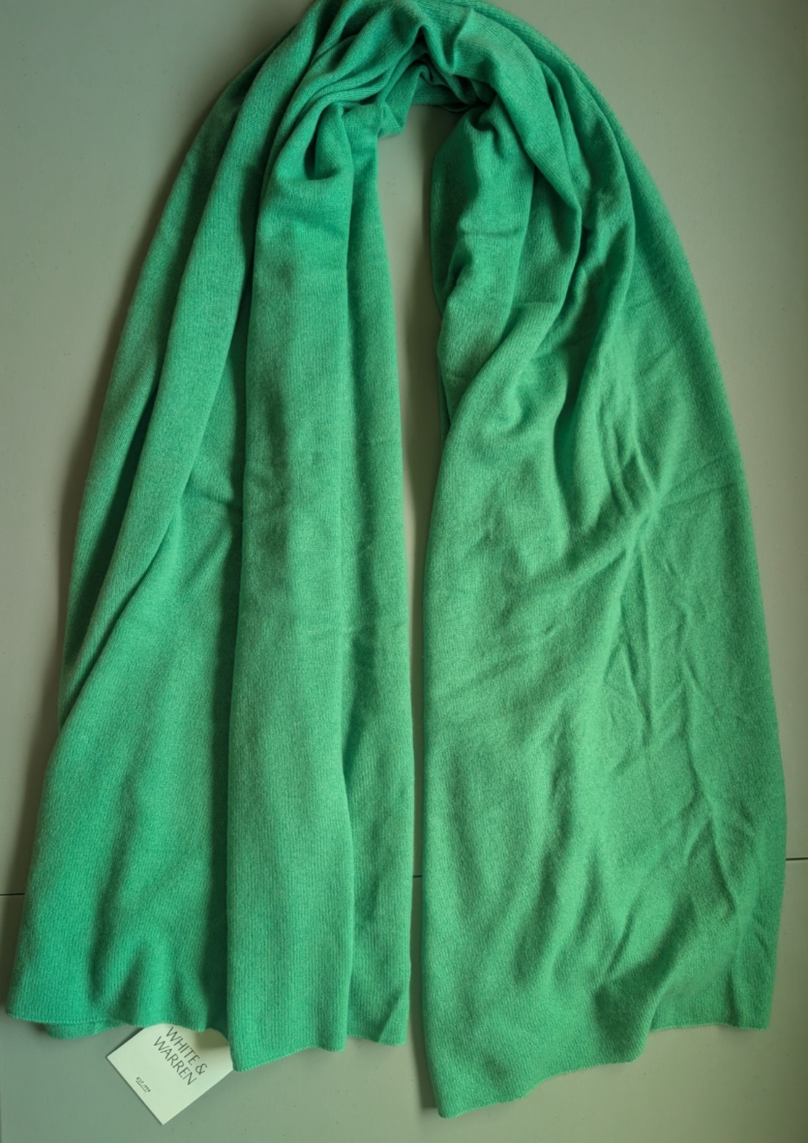 Nwot White + Warren 100% Cashmere Travel Wrap 81'' X 36'' Retro Green #9c602